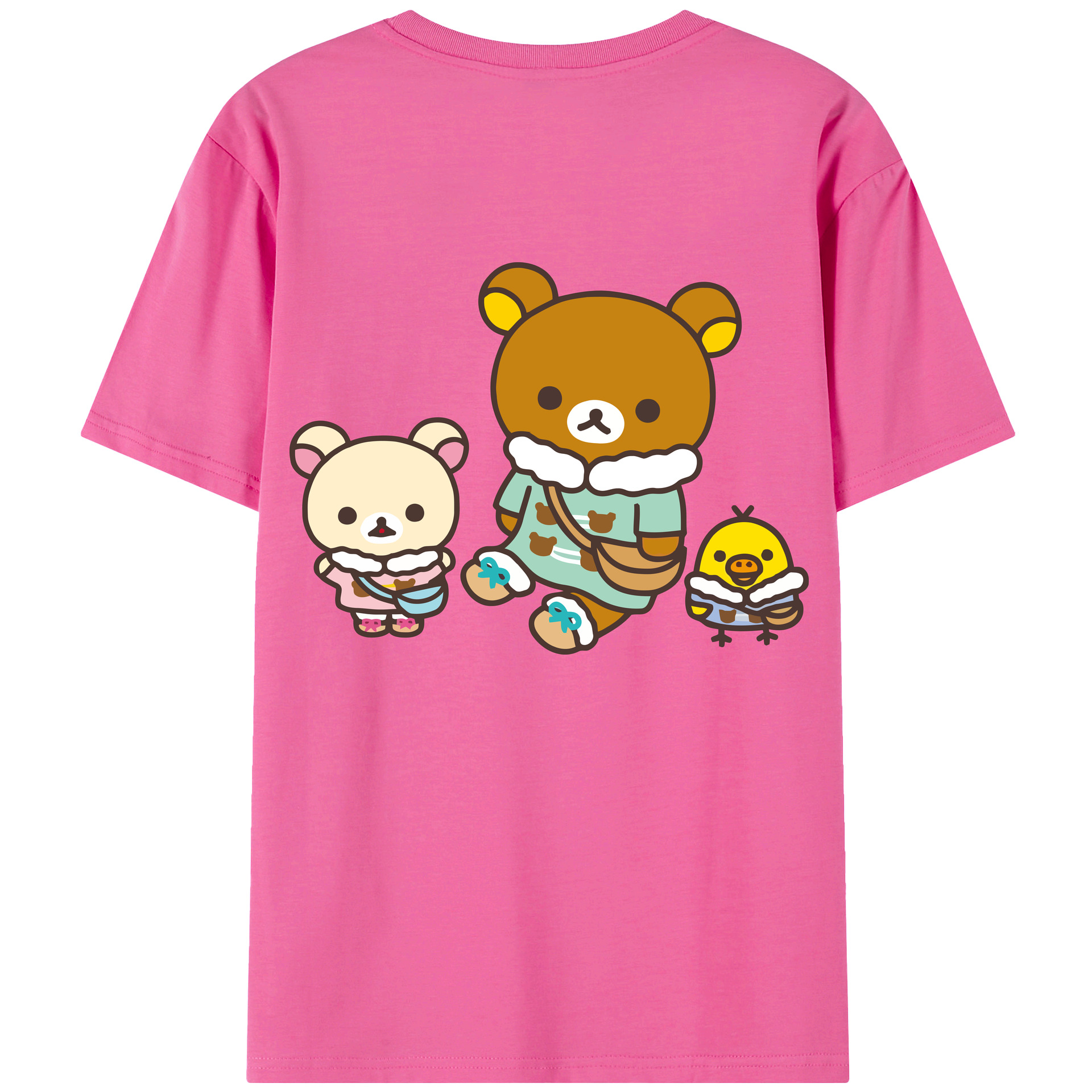 （画像用） リラックマ リラックマ キイロイトリ Rilakkuma Korilakkuma Kiiroitori レディース半袖Tシャツ(バックプリント)